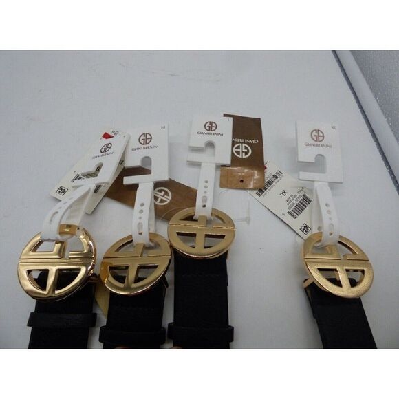 Giani Bernini Women's Signature-Buckle Panel Belt, Black - Picture 3 of 8